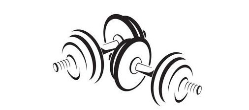 un dibujo de dos mancuernas colocadas una al lado de la otra
