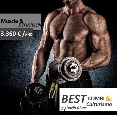 plan de preparacion culturista que muestra a un hombre con torso musculado levantando dos mancuernas