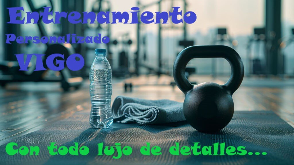 botella, toalla y mancuerna en primer plano. En segundo plano sala de gimnasio