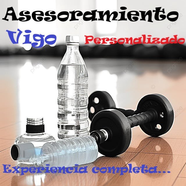 tres botellas de agua y dos mancuernas en un gimnasio