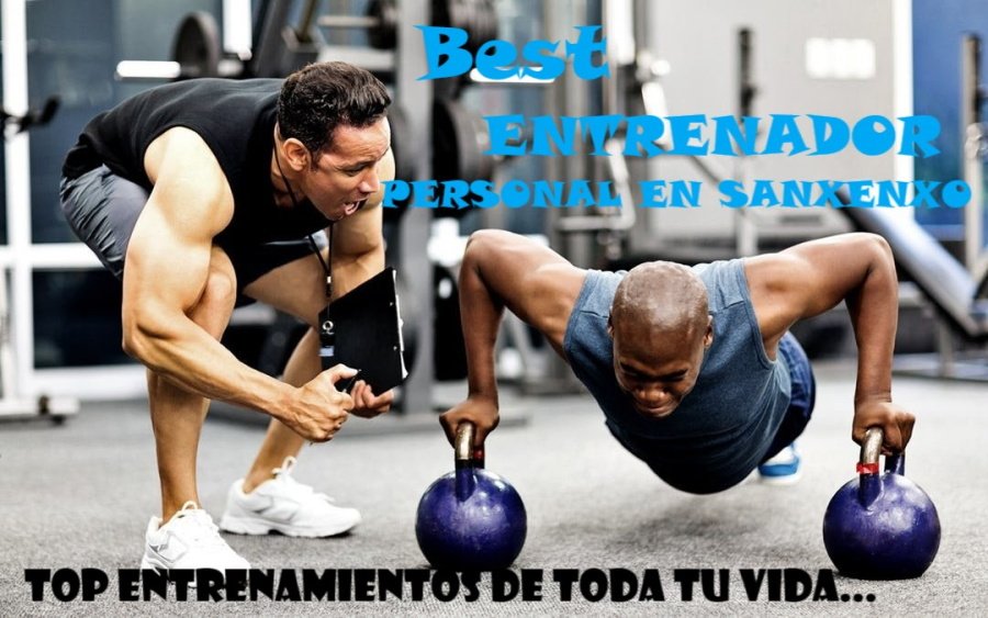 un entrenador personal anima a su alumno durante una serie de flexiones en le suelo dentro de un gimnasio
