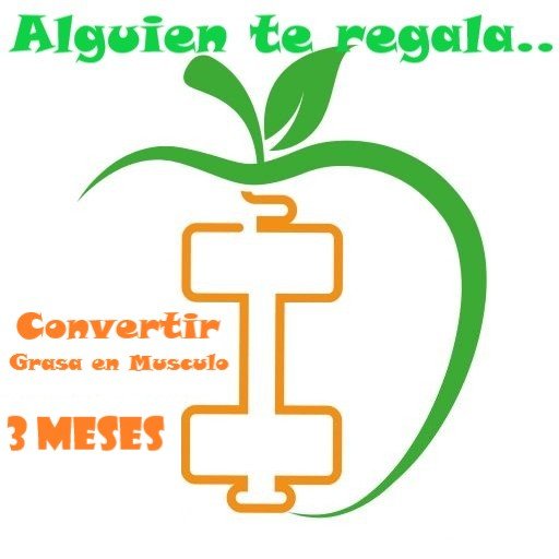 silueta de manzana verde que guarda en su interior la figura de una mancuerna colocada en vertical