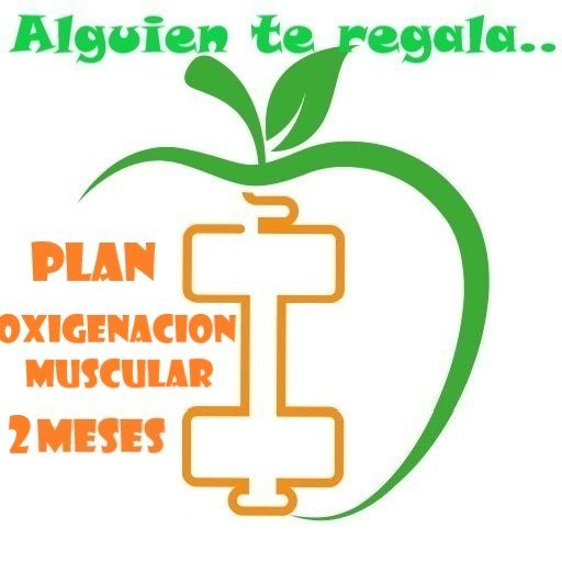 silueta de manzana verde que guarda en su interior la figura de una mancuerna colocada en vertical