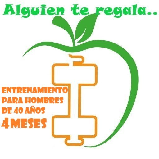 silueta de manzana verde que guarda en su interior la figura de una mancuerna colocada en vertical
