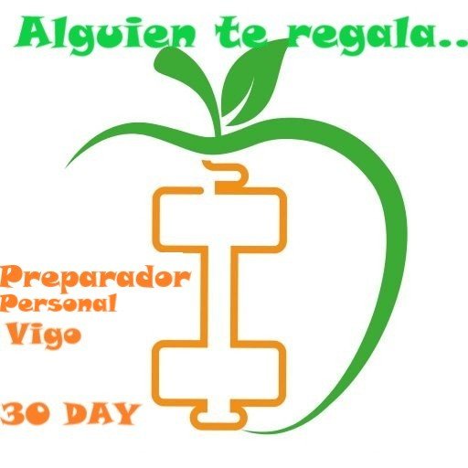 silueta de manzana verde que guarda en su interior la figura de una mancuerna colocada en vertical