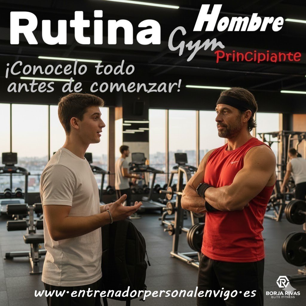 principiante de gimnasio ultima detalles con su entrenador personal antes de comenzar su rutina de aprendizaje