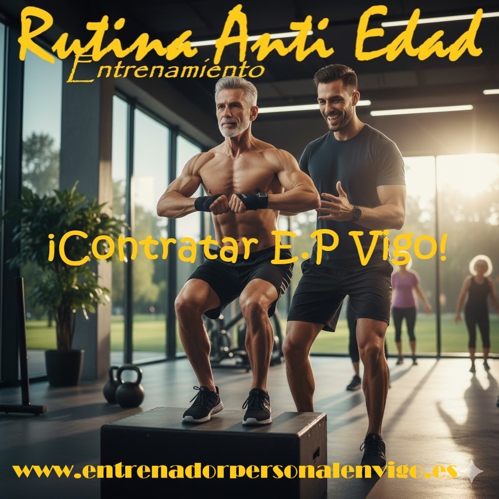 entrenador personal ayuda a realizar correctamente un ejercicio de sentadilla sin peso a un hombre de edad superior a los 65 años sin camiseta y muy musculado