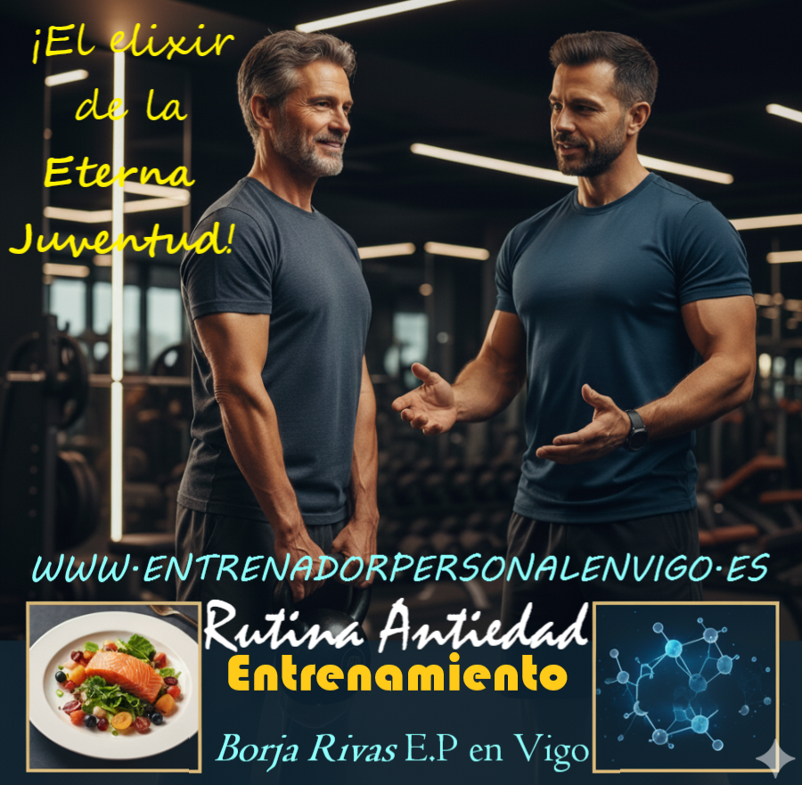 entrenador personal en Vigo da lecciones a su alumno durante un entrenamiento personalizado en GYM