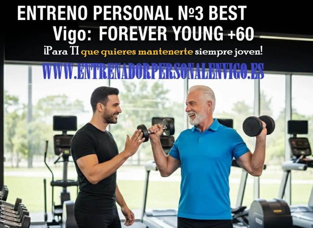 hombre mayor realiza ejercicio con mancuernas en el GYM mientras su entrenador personal le da instrucciones