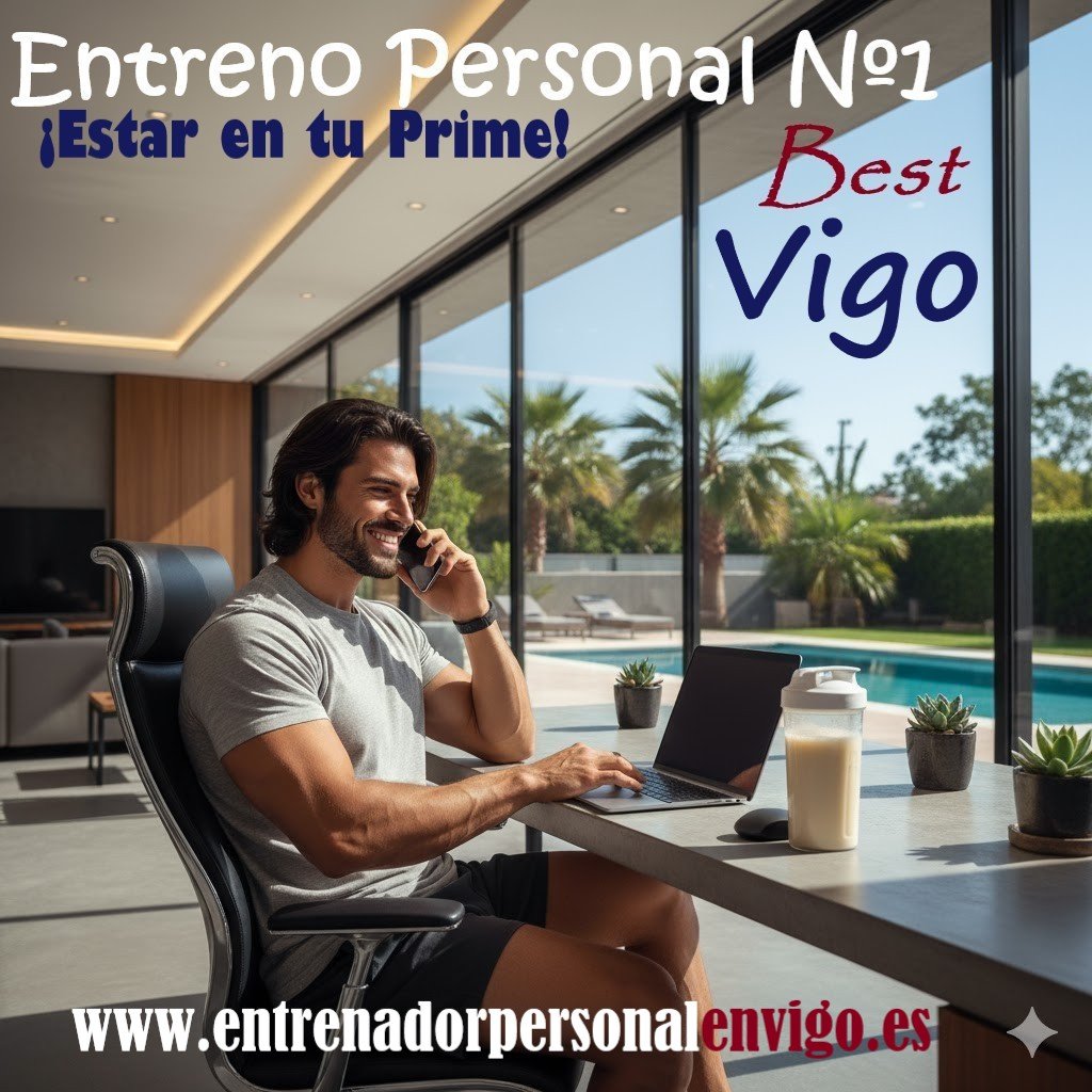 influencer en la habitación de su casa realizando una llamada a su entrenador personal mientras utiliza su ordenador