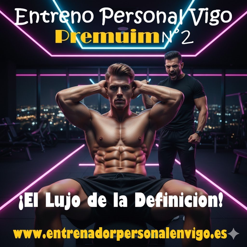 un usuario de gimnasio realiza CRUNCHES en un banco de abdominales ante la atenta mirada de su entrenador personal que le anima a realizarlas